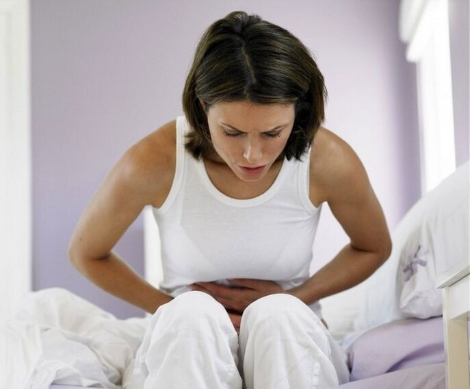 A woman is worried about symptoms of helminth infection